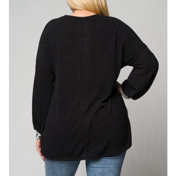 Plus - Rudolph Pattern Black Christmas Sweater - Picture 3 of 4